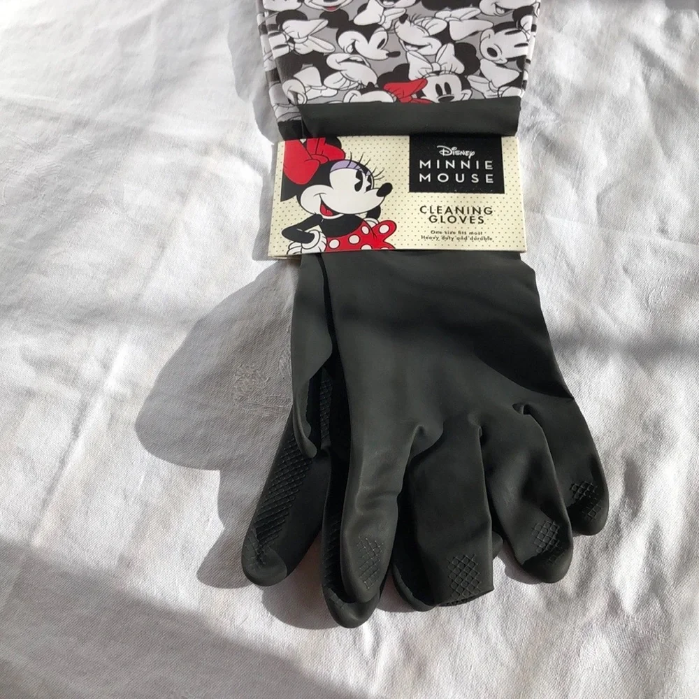Disney Minnie Mouse Black Latex Cleaning Gloves One size fits most - Picture 1 of 5